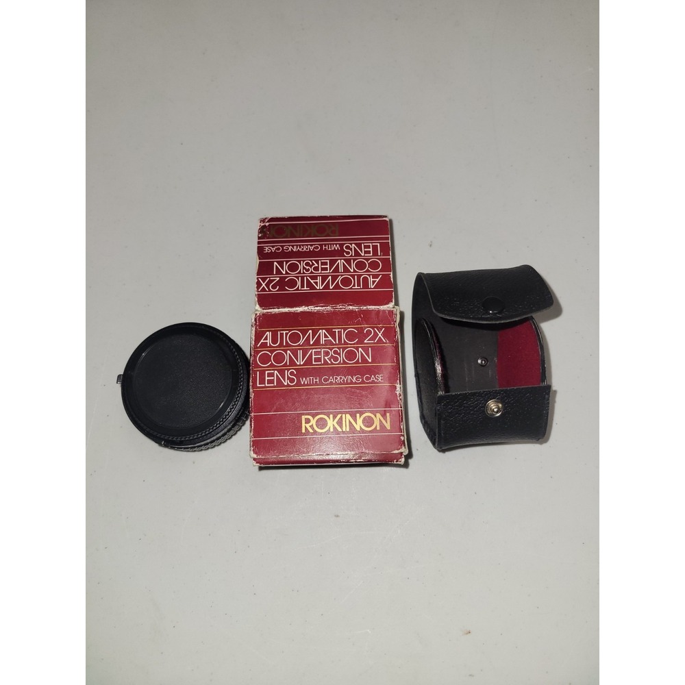 Rokinon 2X Auto Tele Converter for Minolta MD Japan w/Case‎ Camera Lens w/Covers